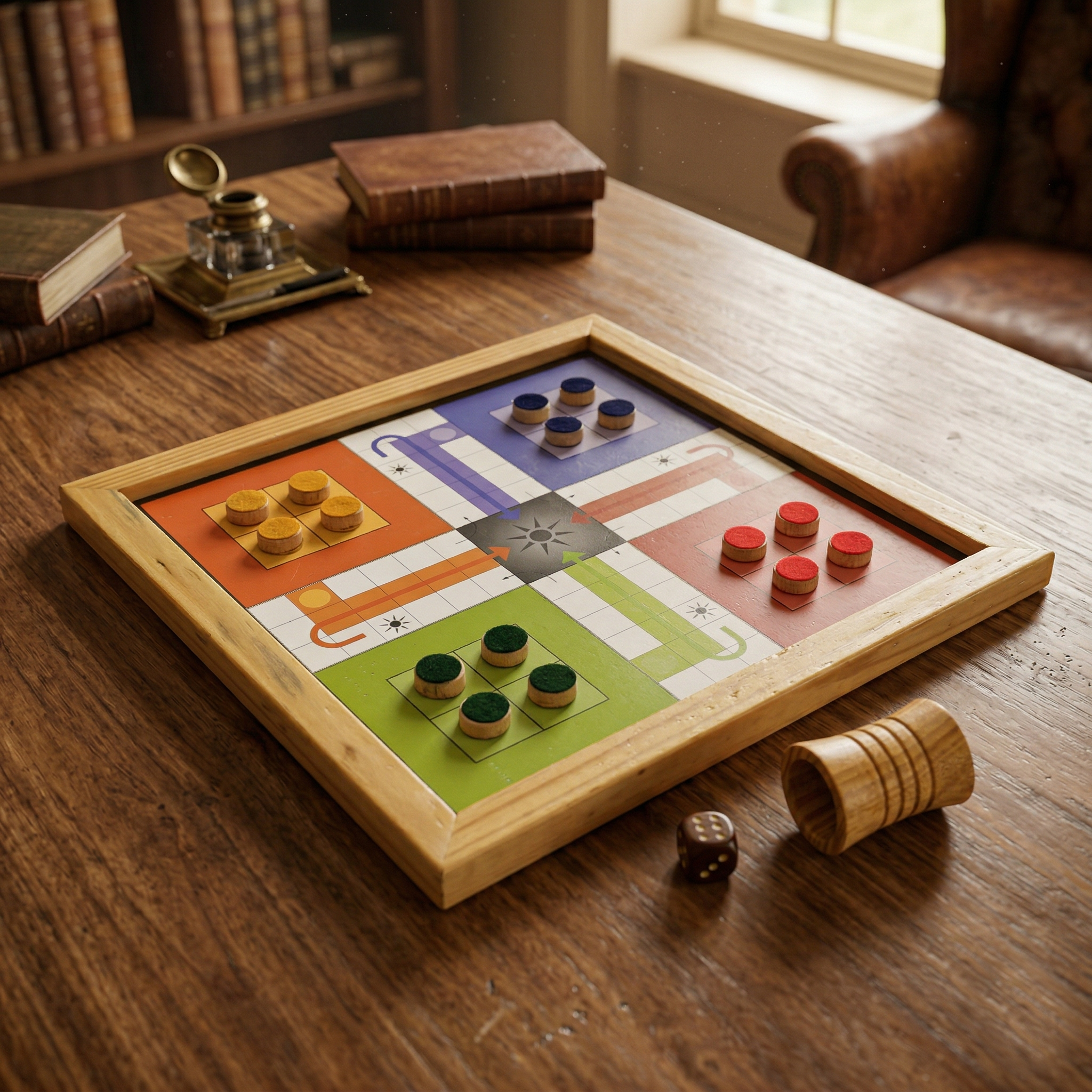 2-in-1 Wooden Ludo & Snakes & Ladders Game - Image 7