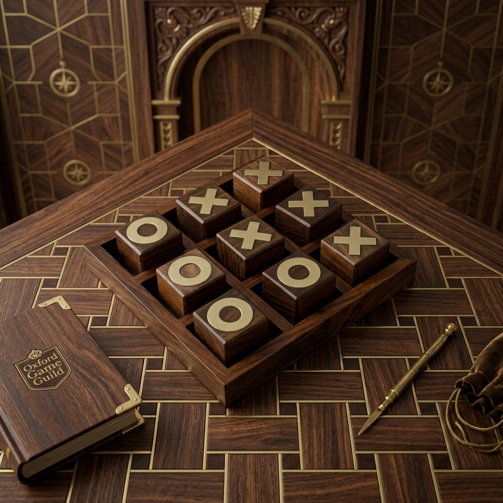 Wooden Tic Tac Toe Game | Brass Inlaid Indian Rosewood Board, Coffee Table Decor - Image 5