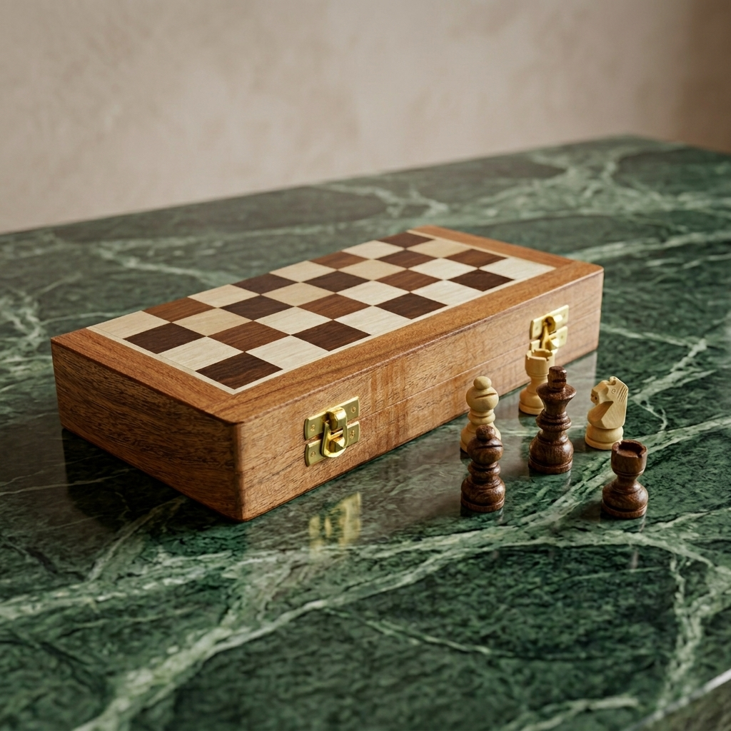 Premium Magnetic Wooden Chess Set, Antique Mango Wood, Folding Board with Velvet Storage, for Kids and Adults - Image 11