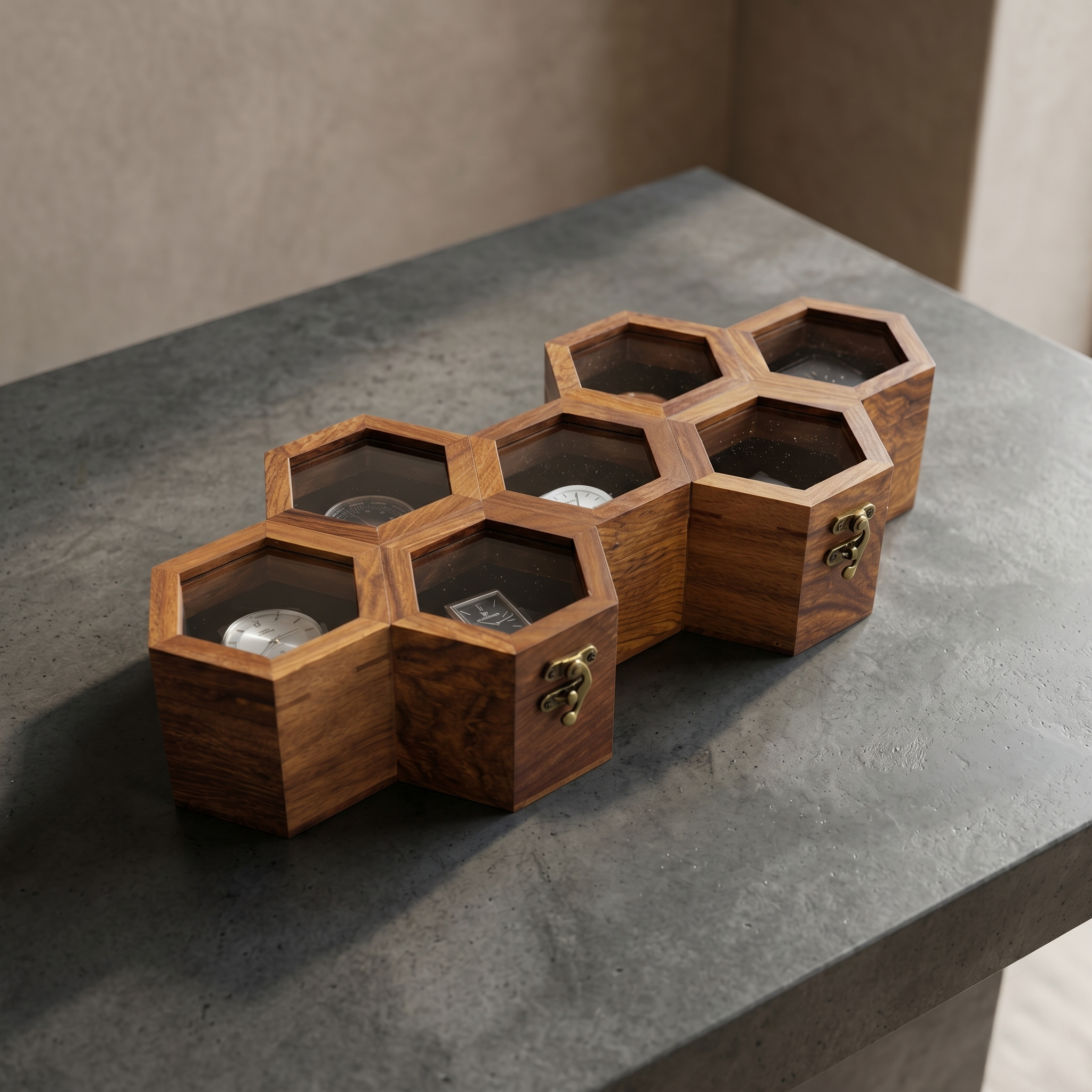 Wooden Watch Box for Men & Women, Indian Rosewood Crafted, Vintage Locks - 7 Slots - Image 3