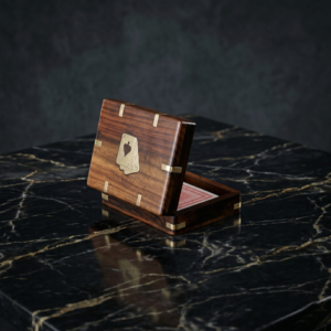 wooden playing card box