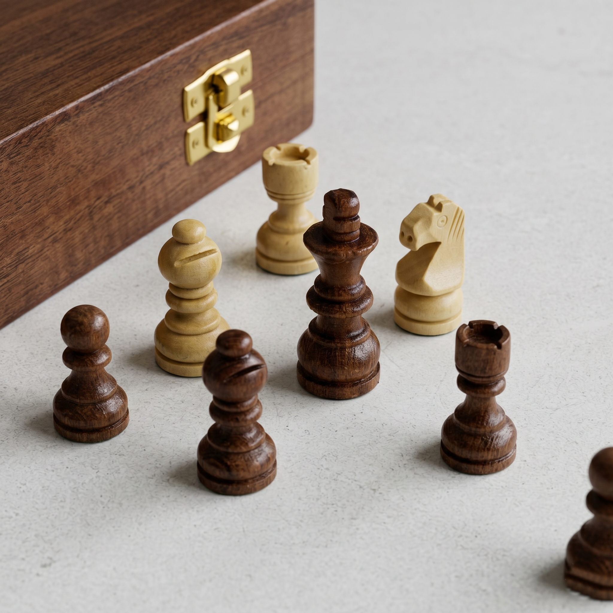 Premium Magnetic Wooden Chess Set, Antique Mango Wood, Folding Board with Velvet Storage, for Kids and Adults - Image 3